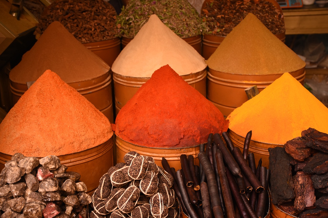 spice cone, morocco, market-3280663.jpg